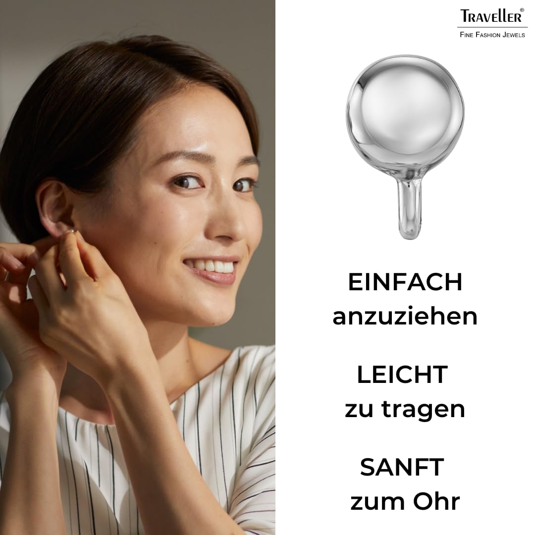 Traveller Ohrclip - Damen - Silberfarben - Knopf - Ø 7 mm - Platiniert - 157850