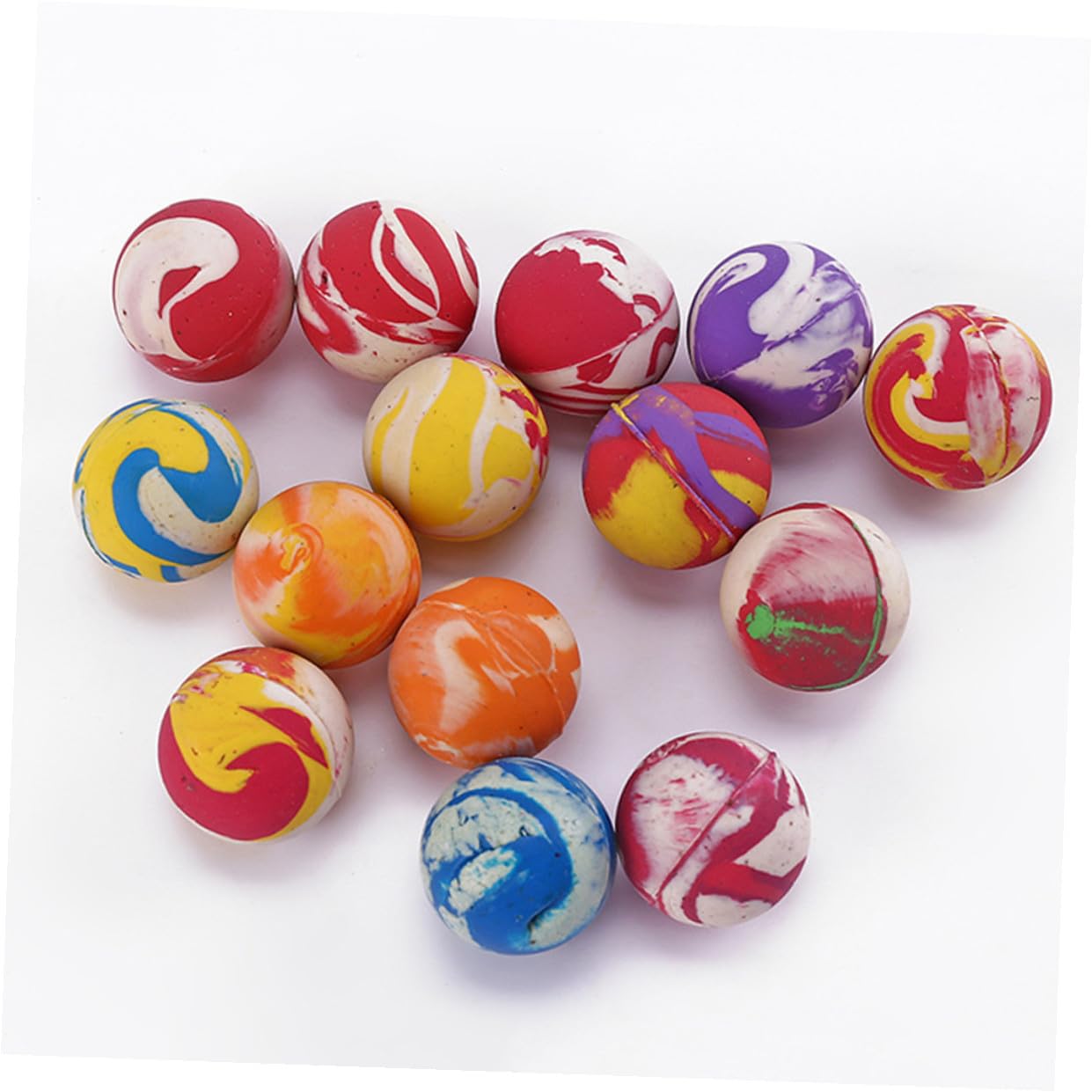 BESPORTBLE Palle Rimbalzanti in Gomma 32mm, 100 Pezzi per Bambini | Gioco e Macchine a Uovo Intrecciato, Forte Elasticità, senza Odore Stile Casuale