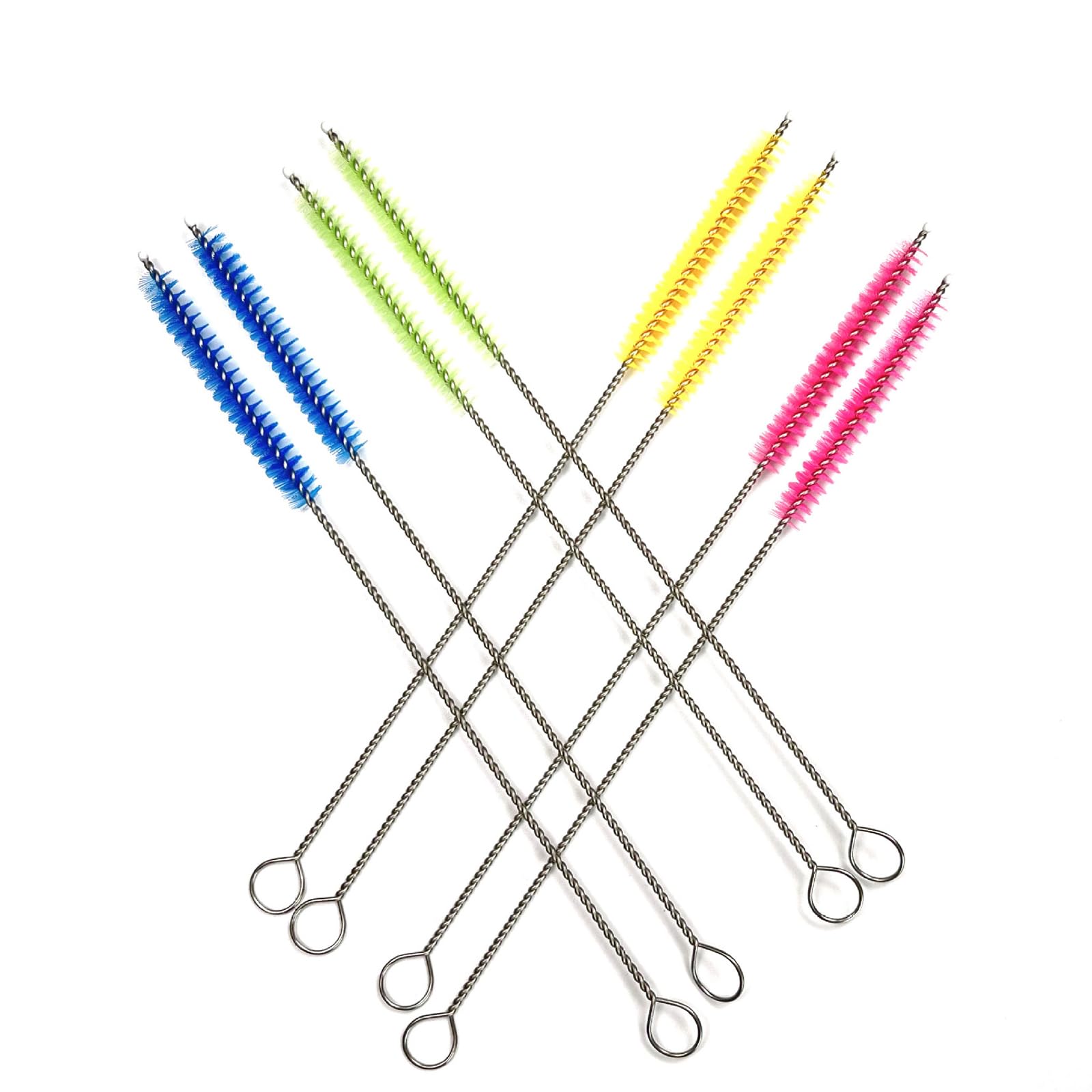 8PCS Long Straw Cleaners Metal Drinking Tube Brush Pipe Cleaners Straw Kit Glass Tube Brushes Nylon Tube Cleaner Straw Cleaning Brush