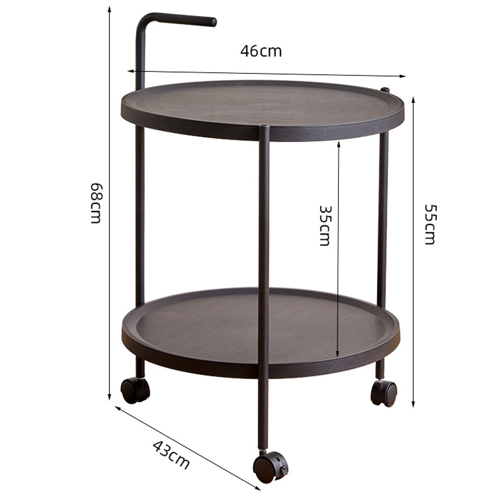Mesa auxiliar redonda moderna pequeña con ruedas, para sala de estar y dormitorio, mesita de noche, perfecta para decoración del hogar AREBH