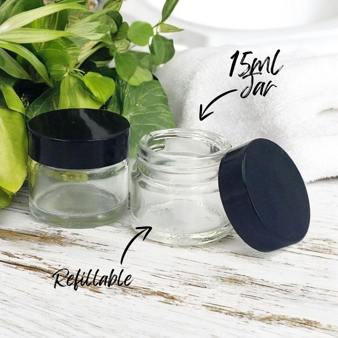 Elegant and Durable 15ml Clear Glass Jars with Airtight Lids, Perfect for Candlemaking Storage, DIY Beauty and Gifting - Image 3