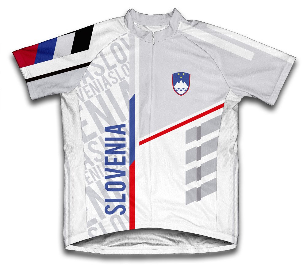 ScudoPro Slovenia Short Sleeve Cycling Jersey for Men - Size S White