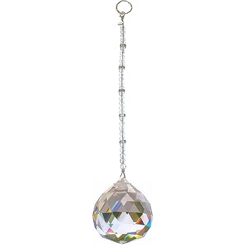 Sun Catcher Crystal, Rear View Mirror Car Charm Ornament, Hanging Pendent 30mm, Comes in a Gift Bag (1-30mm Crystal)