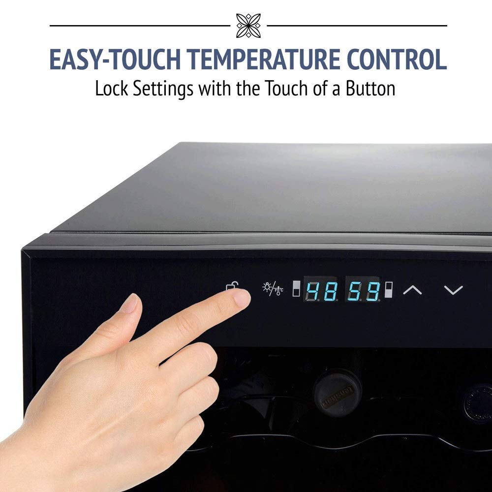 Ljlzxpbus 24 Bottle Dual Zone Wine Cooler Refrigerator,White And Red Wine Fridge Chiller Countertop Wine Cooler With Digital Temperature Display, Freestanding R on Fridge.com - View 5