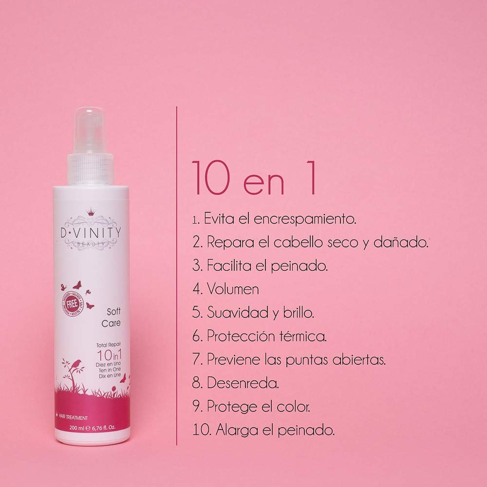 D.VINITY Kit Belleza Soft Care - Pack Regalo para Mujer, Champú, Mascarilla, Acondicionador sin Aclarado, Cabellos Sensibles, Sin Parabenos Ni Siliconas