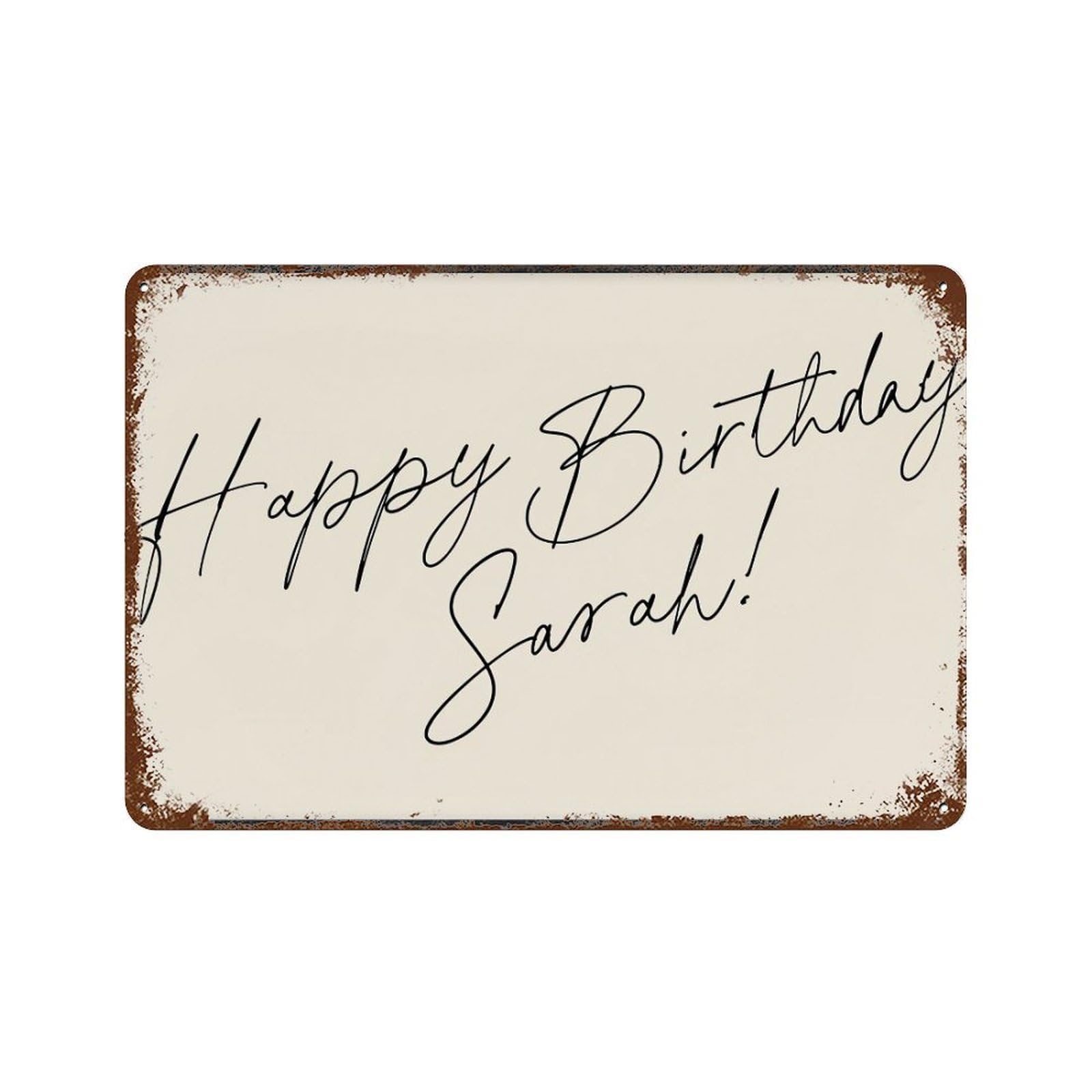 xiaoxiaoshen Happy Birthday Quote, Neutral Black Cursive Wall Decor Art Metal Tin Poster Modern Home Decor Art Home Bar Shop Decorations Vintage Sign 20x30cm