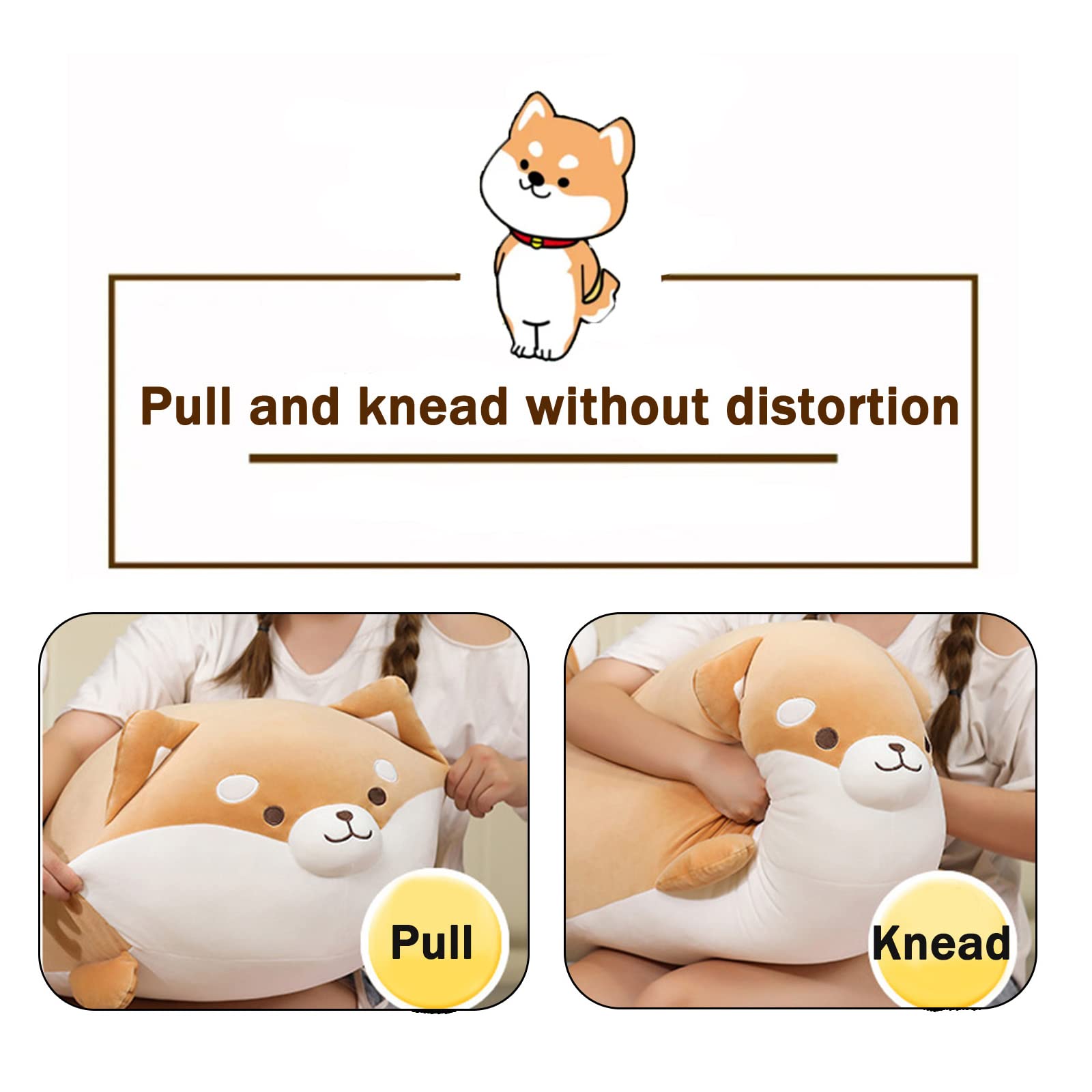 Shiba Inuit Peluche Suave y Lindo Relleno Corgi Perro Almohada Cachorro Peluche Regalo Infantil (35 cm)