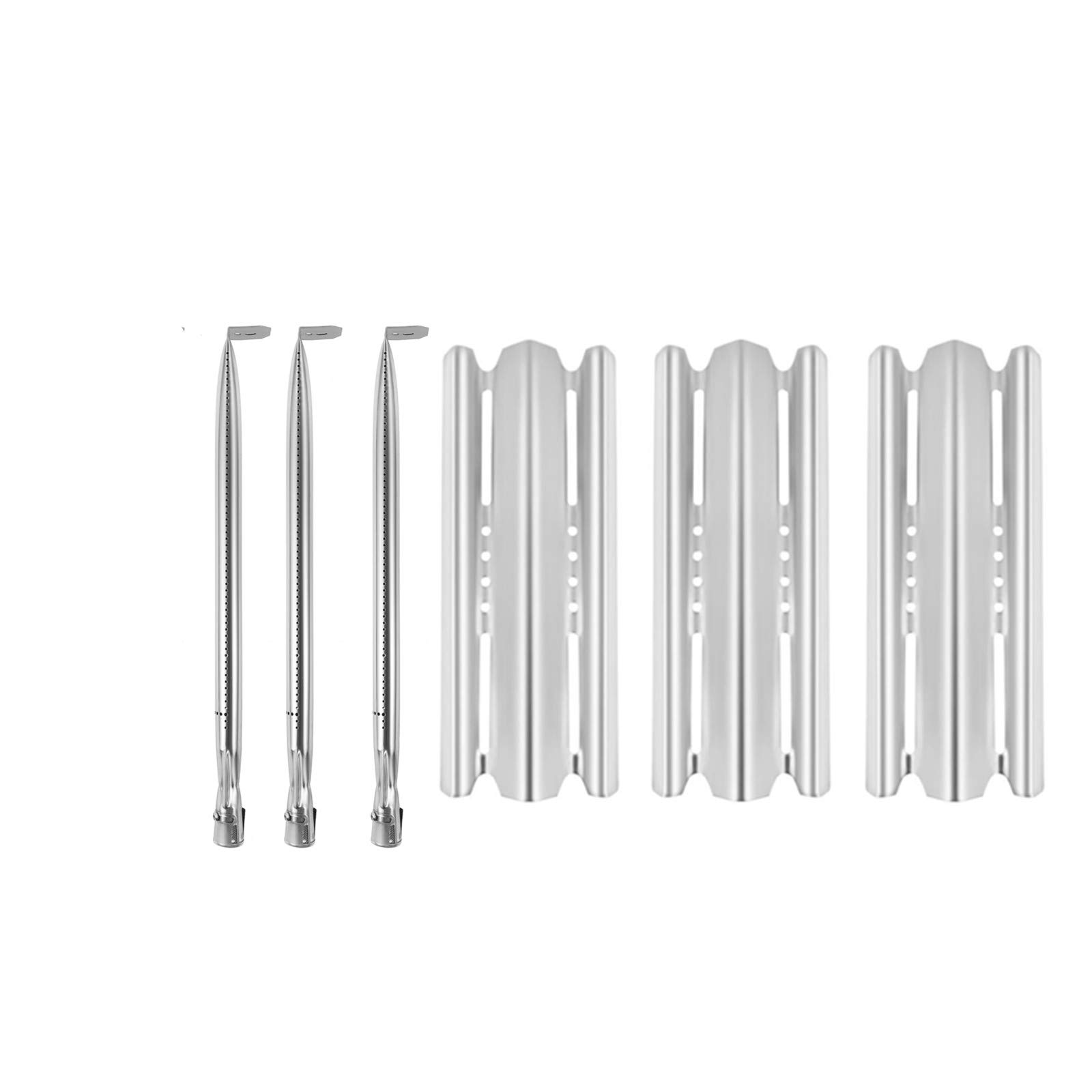 BBQ Future Sear Plate Heat Shield Burner Replacement Parts for Napoleon BBQ Part LEX Mirage 485 605 730 Series Gas Grills, Stainless Steel Flame Tamer Burners Cover and Burner Tube Set