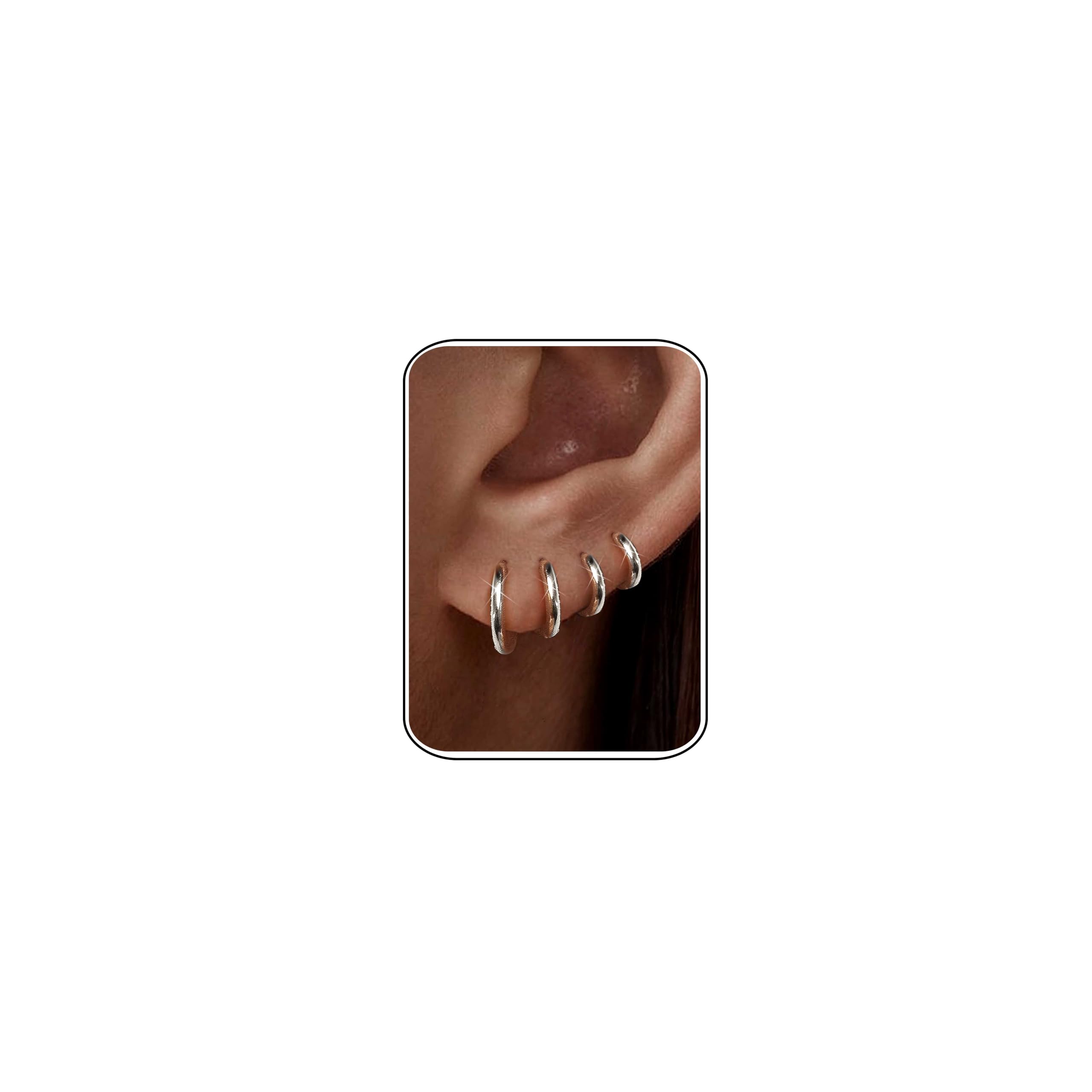 ORAZIO Orecchini Cerchio Argento 925 Orecchini Donna Oro Orecchini a Cerchio Piccoli con AAA+ Cubic Zirconia Cartilagine Orecchini a Cerchio Oro Ipoallergenici