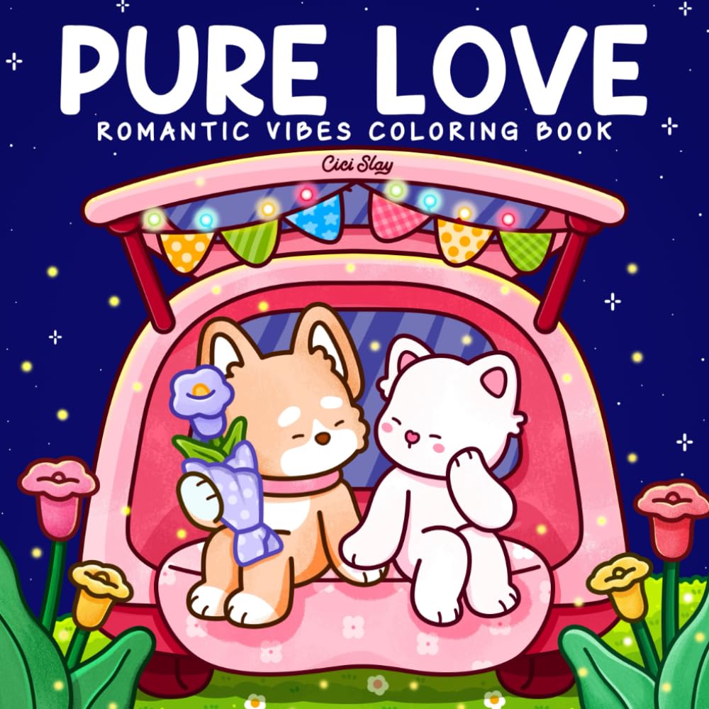 Pure Love: Adult Coloring Book Featuring Fuzzy Animal Couples in Sweet Moments and Cozy Valentines, Cute and Easy Designs for Relaxation