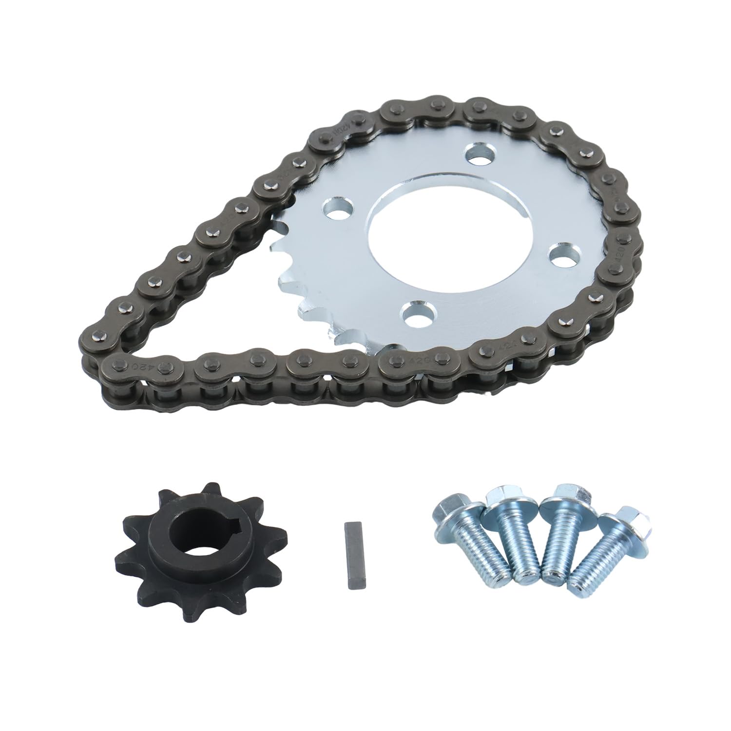 Kit de pignon de chaîne 420 25T arrière et 10T avant avec 32 maillons compatible avec Coleman KT196 CK196 Go Kart, compatible avec moteur Predator 196 cc 212 cc 6,5 CV, alésage de pignon