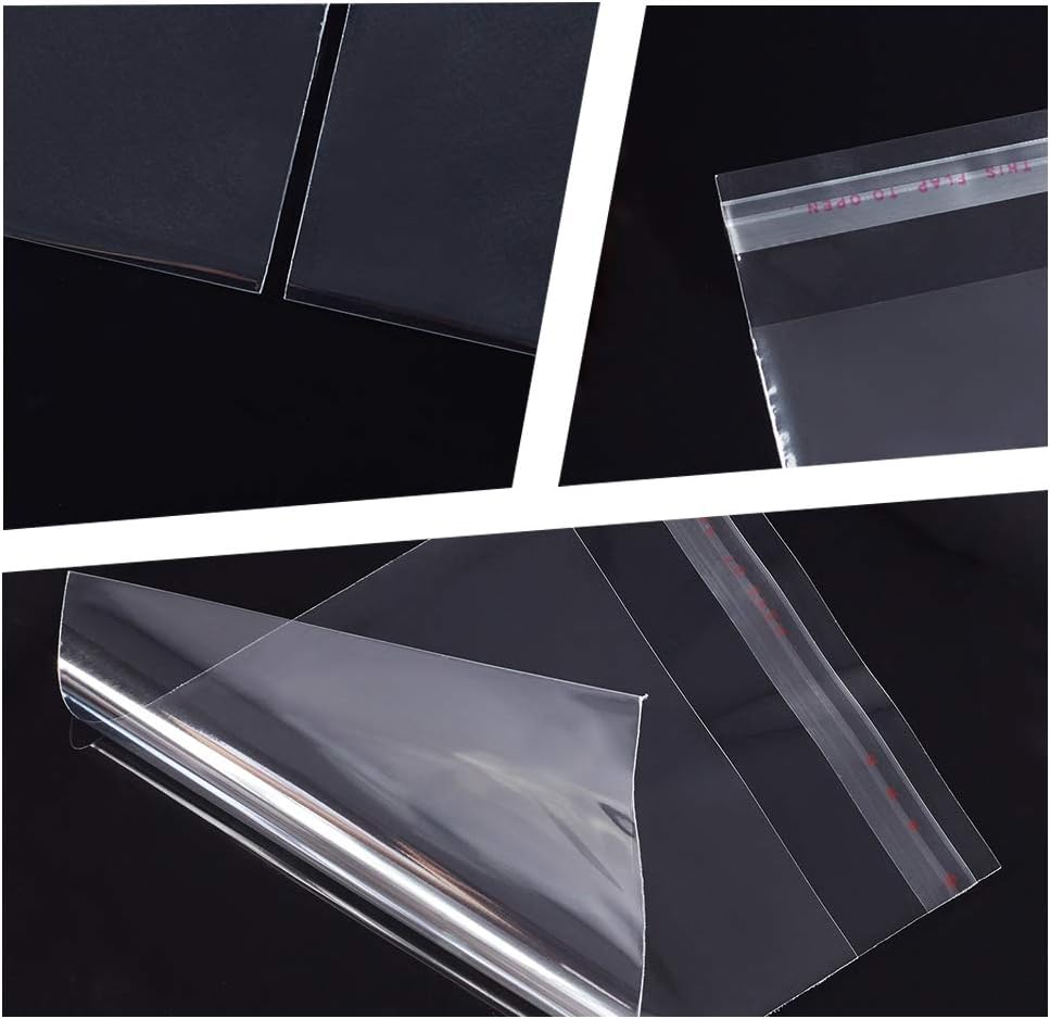 NBEADS 1000 Pcs Clear Self Adhesive Seal Plastic Cellophane Bags, 140x90mm, Clear,transparent - Image 5