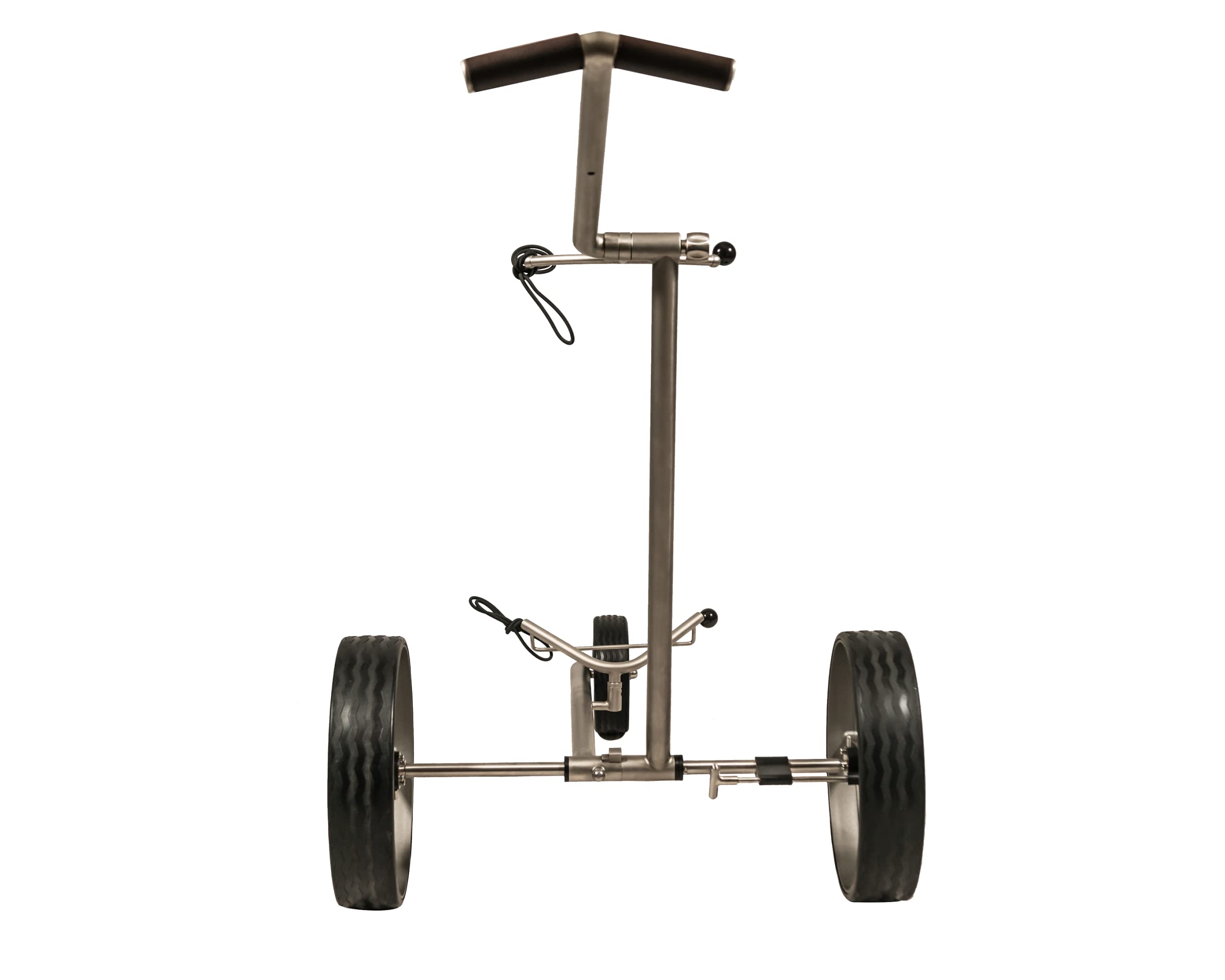3 Rad Edelstahl Golftrolley Push Golf Trolley F3 Fasan schnell-klappbar schnell-zerlegbar und in Titan-Optik beschichtet, inkl. Transporttasche