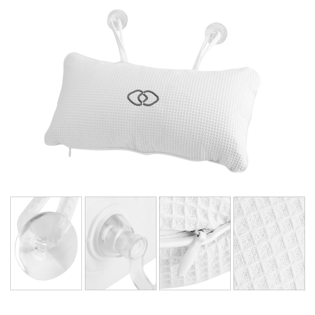 Poduszka do Wanny Antypoślizgowa z Silnymi Przyssawkami, Komfortowa Poduszka do Kąpieli z Pamięciowego Pianki, Ergonomiczny Zagłówek do Relaksu w Domowym Spa