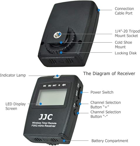 Miniatura 10 de JJC Temporizador de intervalómetro inalámbrico con control remoto para Nikon Z8 Z9 D850 D500 D5 D810 D810A D800 D700 D4s D4 D3 D3s D3X D2H D2X D2Hs