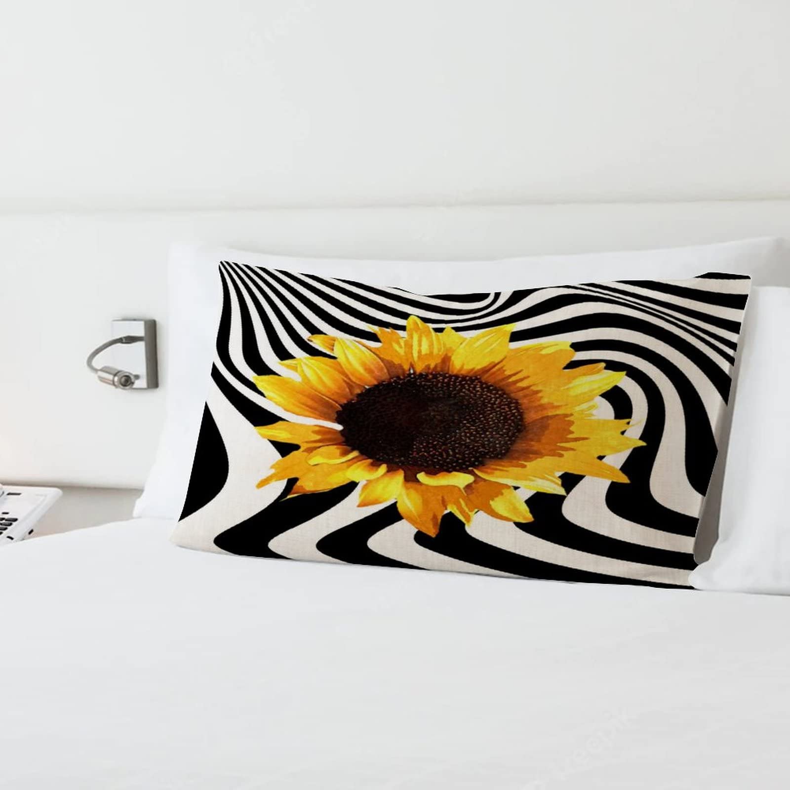 Federa Per Cuscino Decorativa Ramirar - Girasole Dipinto A Mano - 30,5x50,8 Cm