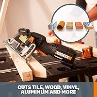 Vista 5 de Worx WX420L 3 Amp Versacut Sierra circular compacta eléctrica de 3-3/8 pulgadas con tecnología de guía láser