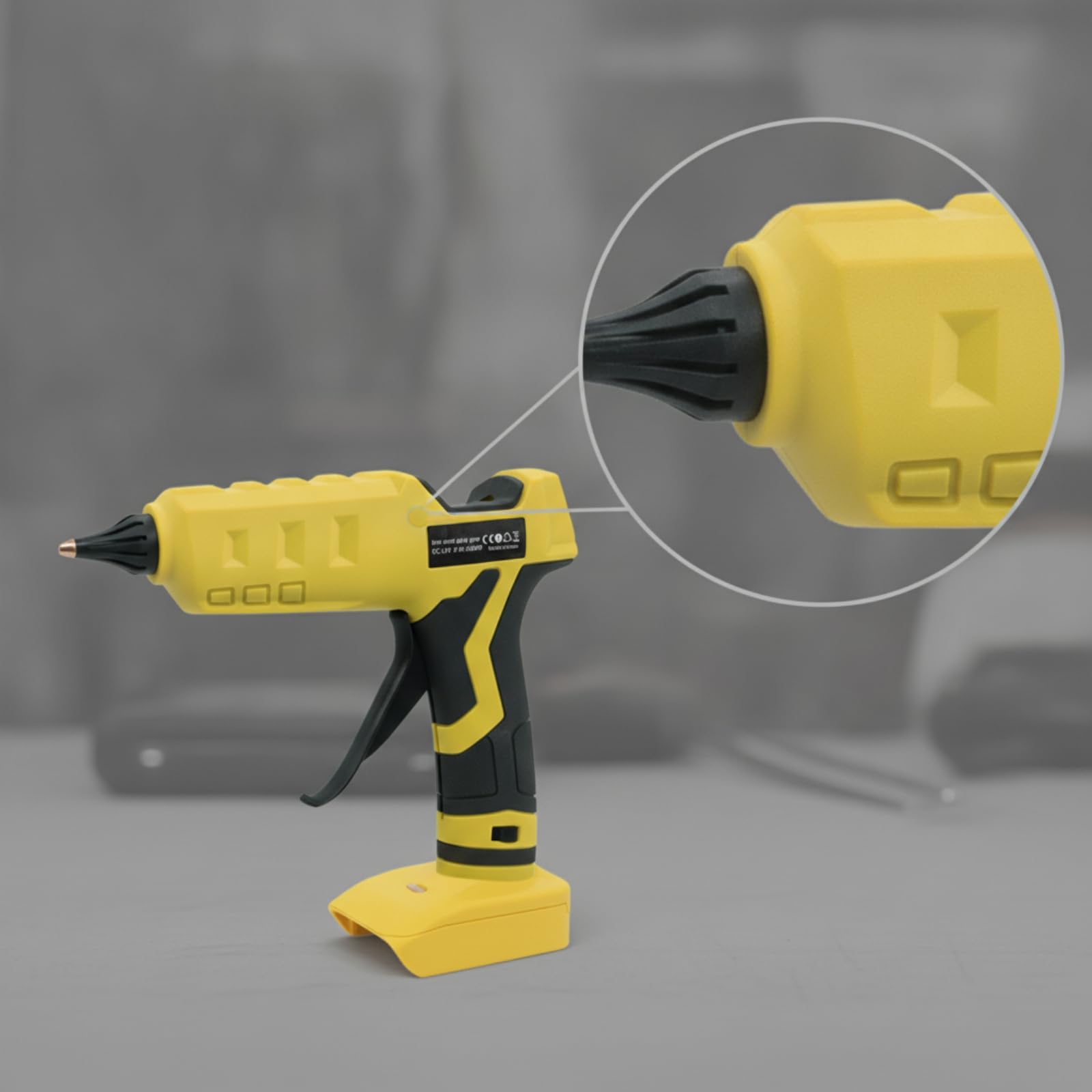 Pistola de Pegamento Termofusible Inalámbrica Aplicador de con Botones de Control y Agarre Confortable Interfaz para 20V Calentamiento Rápido Apta