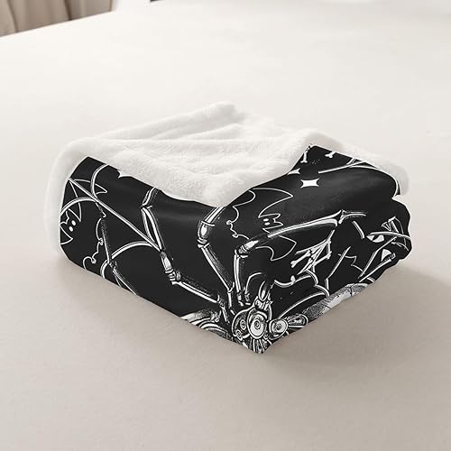 Miniatura 5 de Manfei Manta metálica de Halloween con diseño de araña robótica metálica para decoración de habitación de niños, manta de tela de araña para sofá