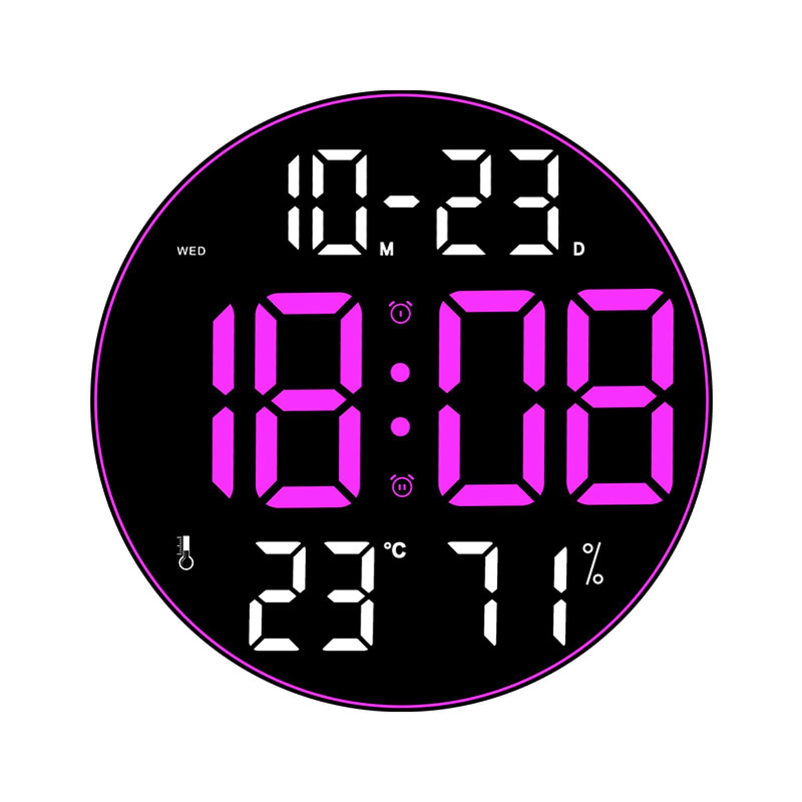 Horloge murale pour bureau et salon grand écran LED de 30 cm