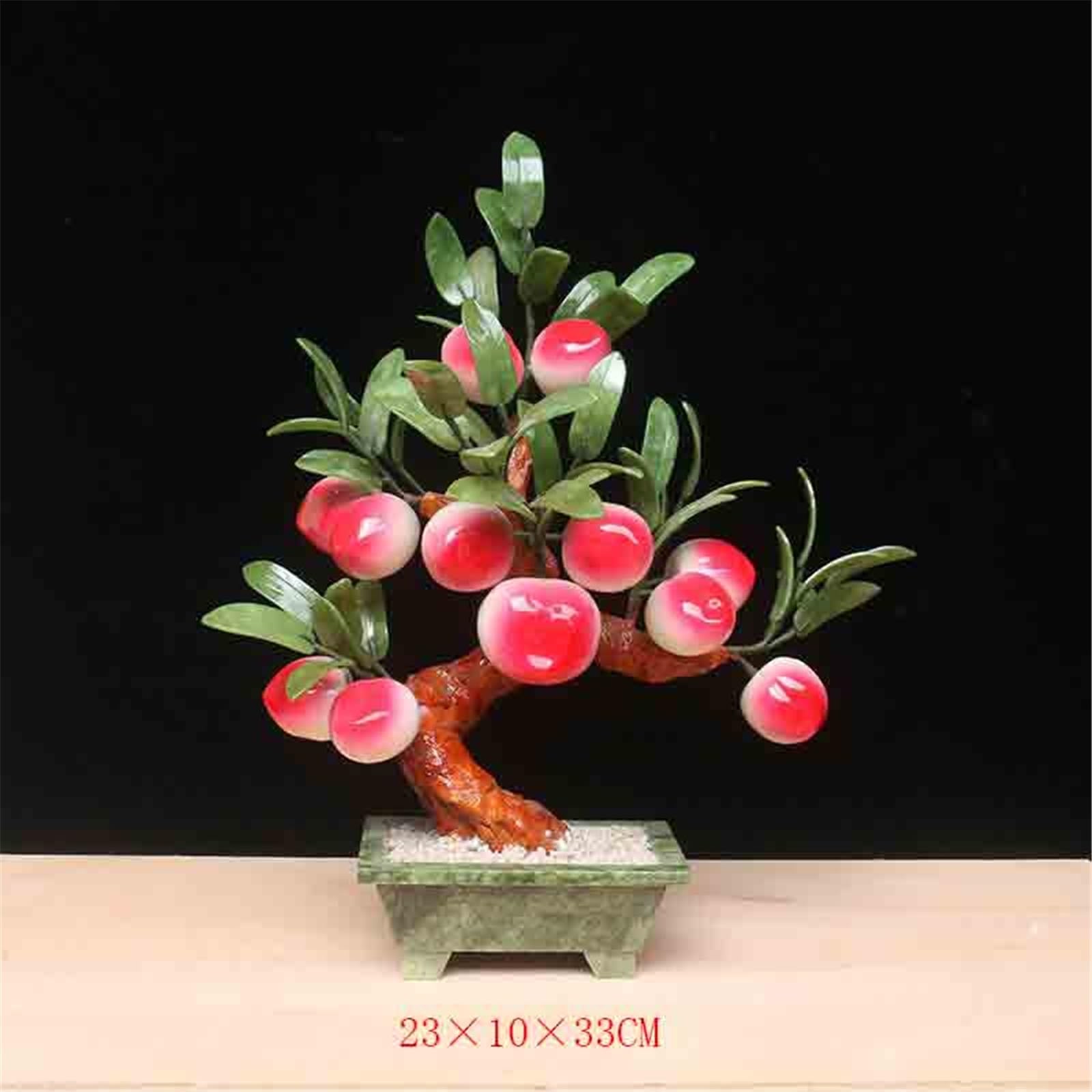Planta artificial en maceta, árbol bonsái artificial, jade, bonsái, melocotón, artesanía, plantas artificiales