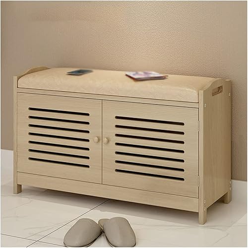 dxjsf Estante de zapatos zapatero ajustable de 3 capas estante de almacenamiento de zapatos de doble puerta Banco cambiador organizador de zapatos