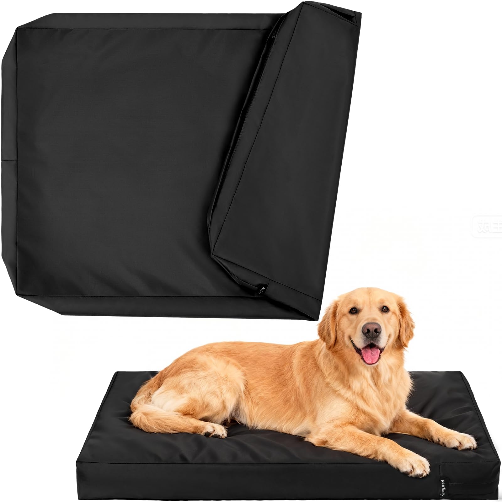 PAWFINITY Waterproof Dog Bed Cover Replacement Washable, Easy to Clean, Pet Hair Resistant, Heavy Duty Oxford, Zipper Closure, Indoor/Outdoor Use,