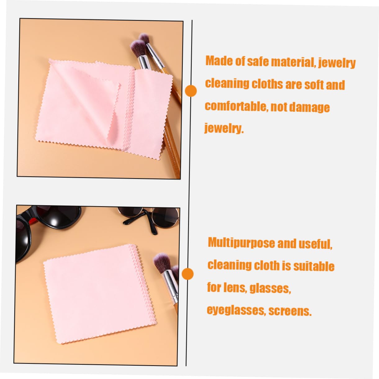 minkissy Schmuck Reinigungstuch Schauspiel Bildschirm Sauber Staubtücher Zum Reinigen Fussel Für Brillenputztücher Linsenreinigungstuch Schmuckreiniger Superfeine Faser Rosa