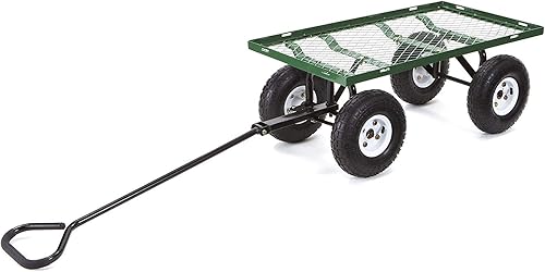 Miniatura 7 de Gorilla Carts GCR-4 - Carrito de jardín de acero de 4 pies cúbicos capacidad de 300 libras color negroamarillo y GOR400-COM con lados extraíbles