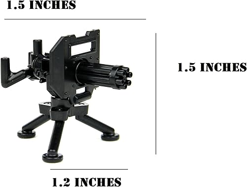 Miniatura 2 de Minigun personalizado con ametralladora de montaje en trípode diseñada para minifiguras de ladrillo