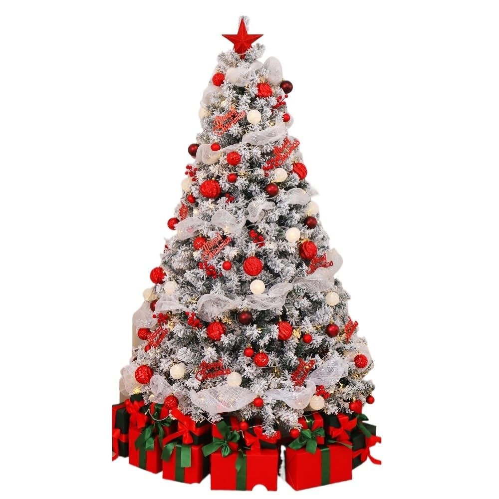 Sapin de Noël Artificiel Haut de Gamme floqué Neigeux de 1,2 m (3,9 pi) for la décoration de Noël à la Maison ou au Bureau