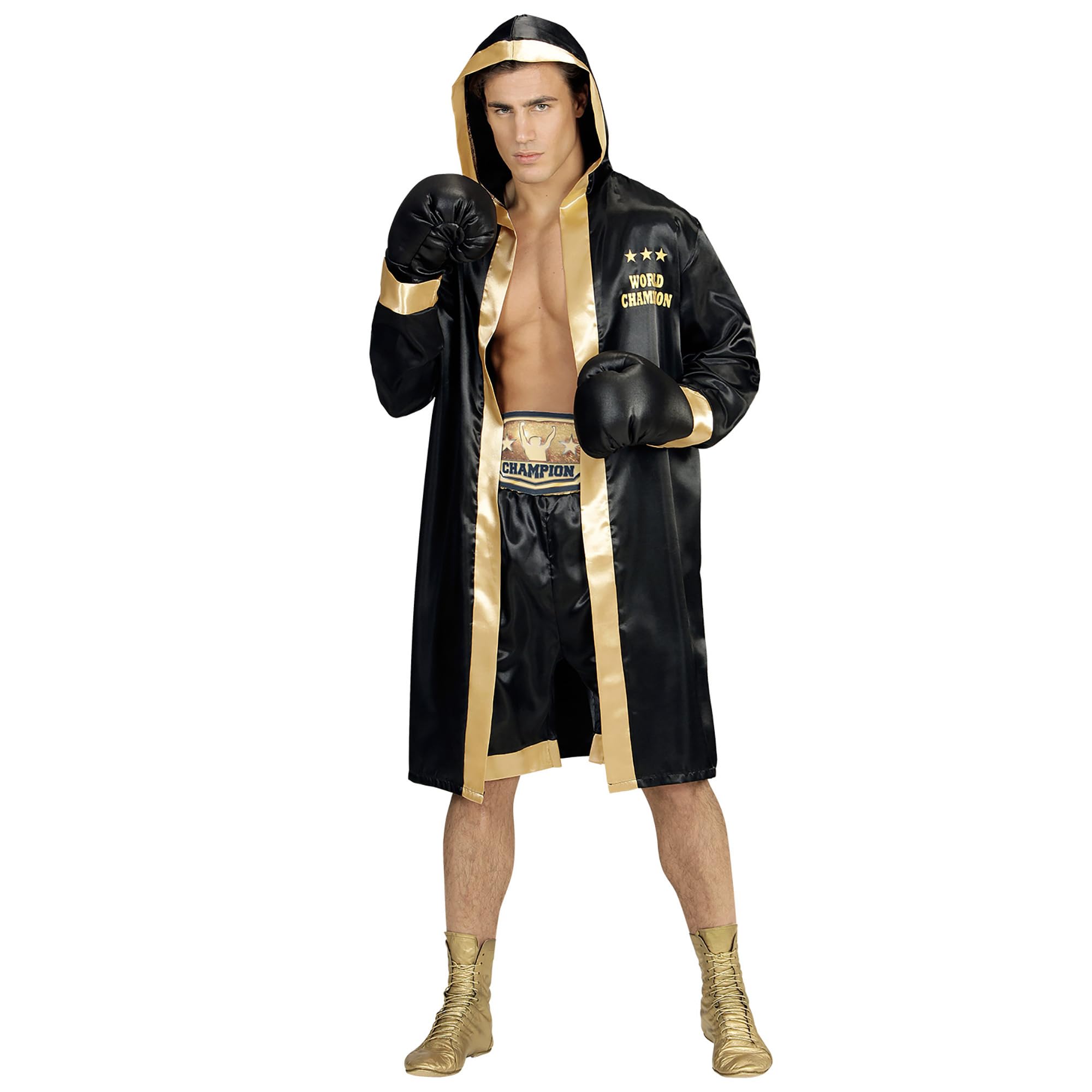 W WIDMANN MILANO Party Fashion - Traje de boxeador Campeón del mundo, traje de boxeador con capucha, deportista, kickboxer
