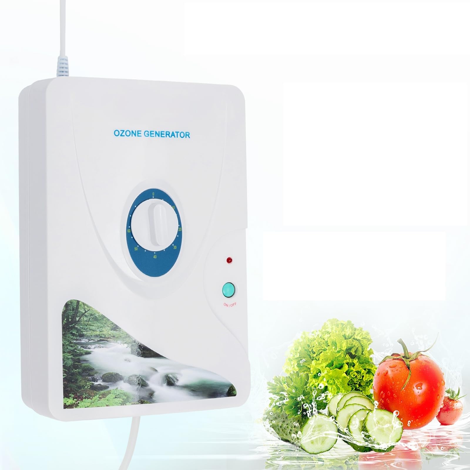 Generador de ozono Ozonador 600 mg/h Purificador de Aire Agua Alimentos Esterilizador para Agua y Vegetales