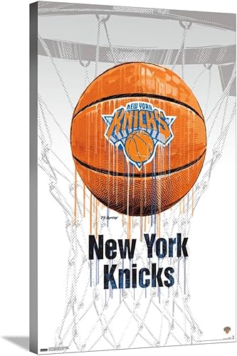 Trends International NBA New York Knicks - Póster de pared de Drip Basketball 21, 22.37 x 34.00 pulgadas, lienzo estirado