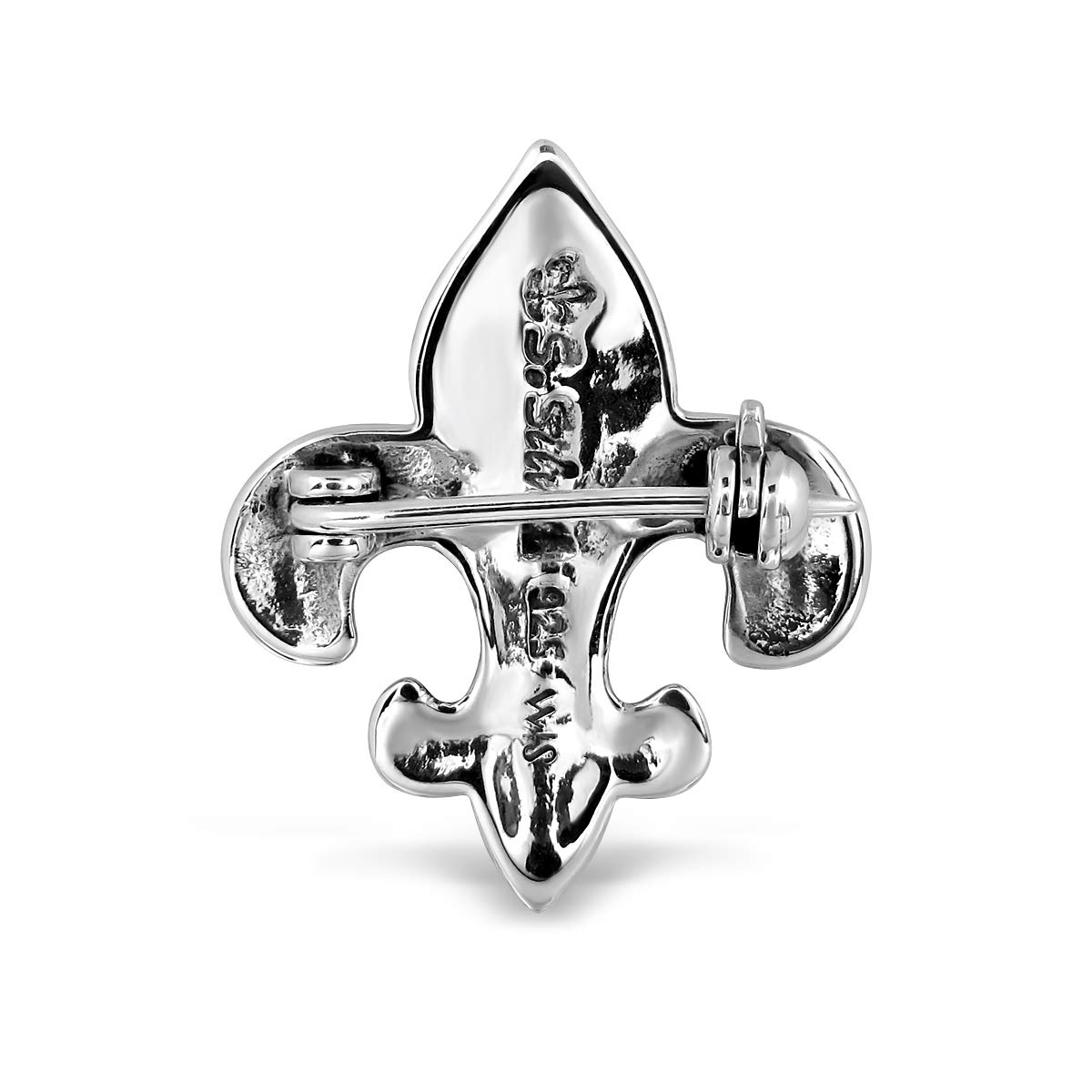 WithLoveSilver - Broche de plata de ley 925 con diseño de flor de lis, Plata esterlina, no saber