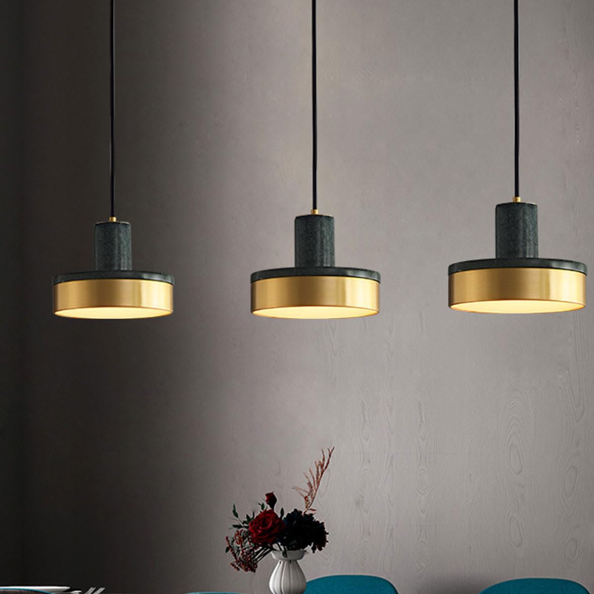 Nowoczesna i prosta lampa wisząca do łóżka w pomieszczeniach, miedź i marmur, lampa wisząca, żyrandol do czytania, odpowiedni do baru restauracyjnego