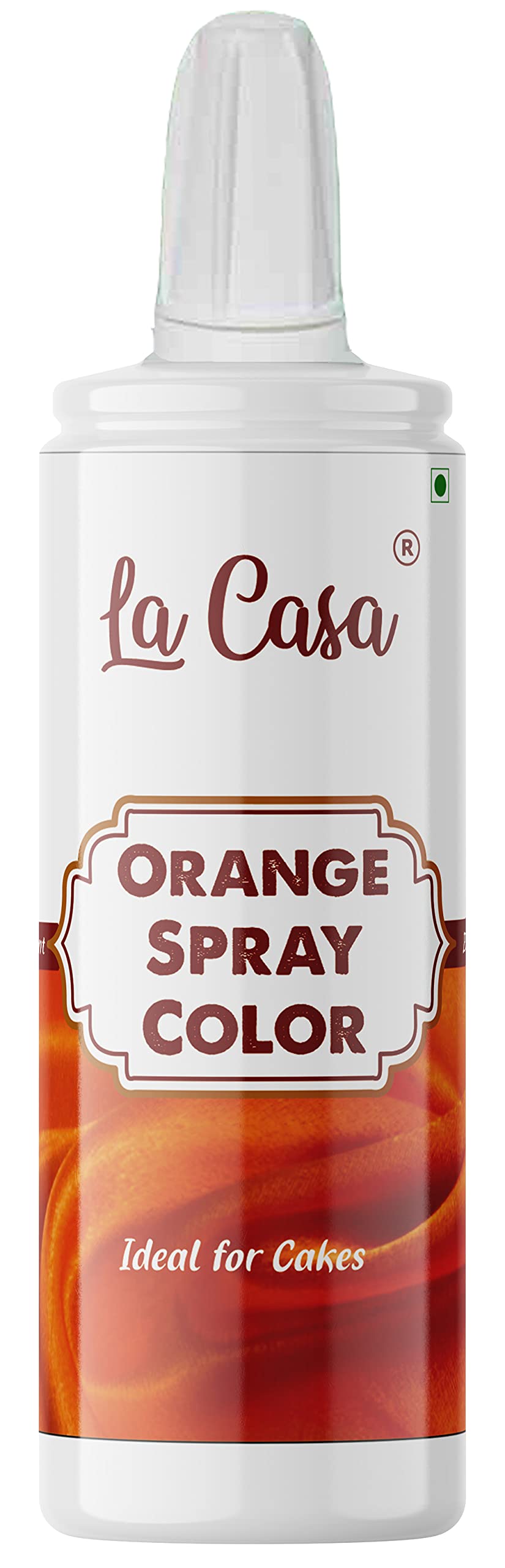 La Casa Pearlescent Spray Colour - Orange | Edible Color Ideal for Cake Decoration & Garnishing | 60g |