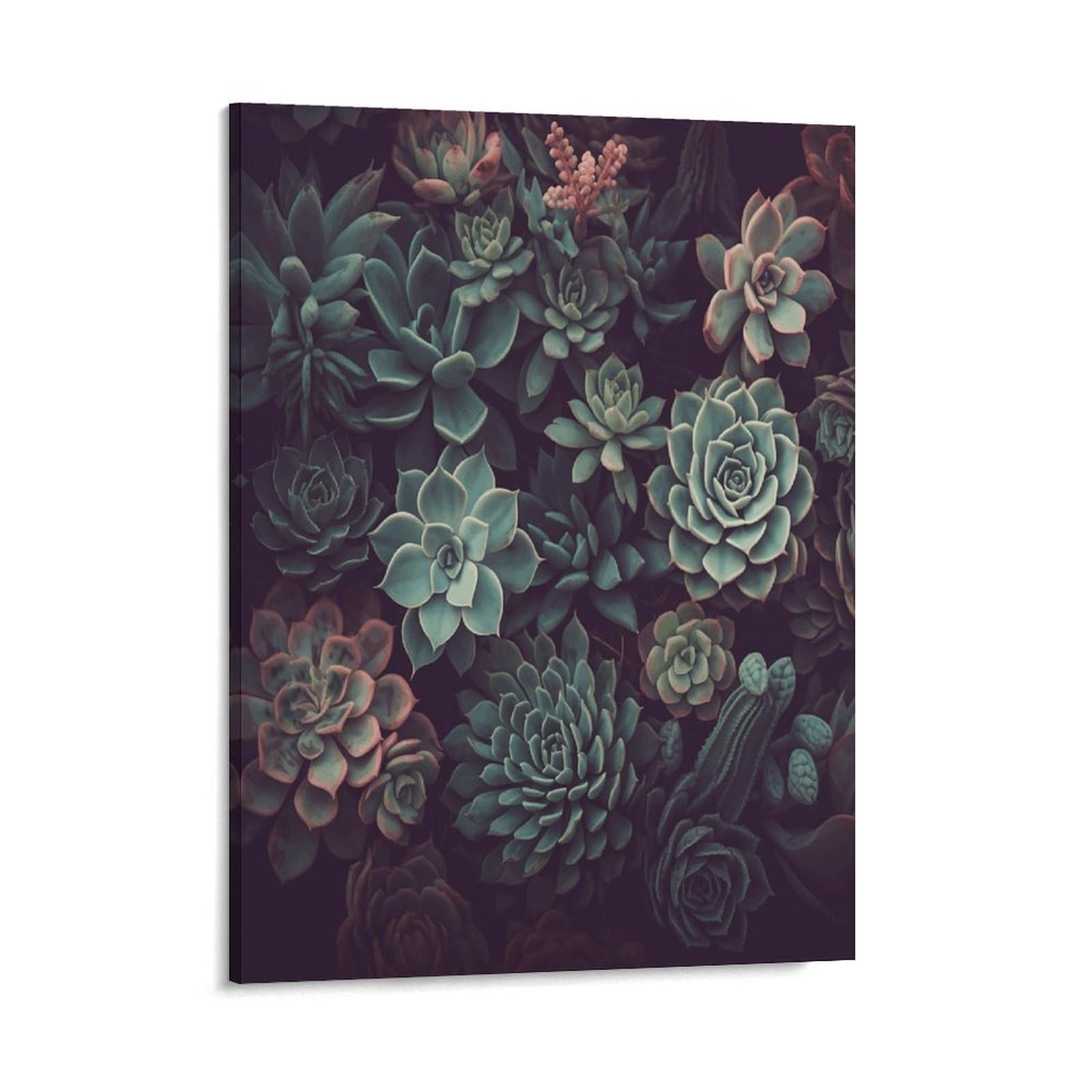 Adfgyerh Style Succulents2 Wall Art Framed,Canvas Prints Ready To Hang Home Decor,Canvas Wall Art For Living Room Hallway Office Wall Decor 08X10inch(20X25cm)
