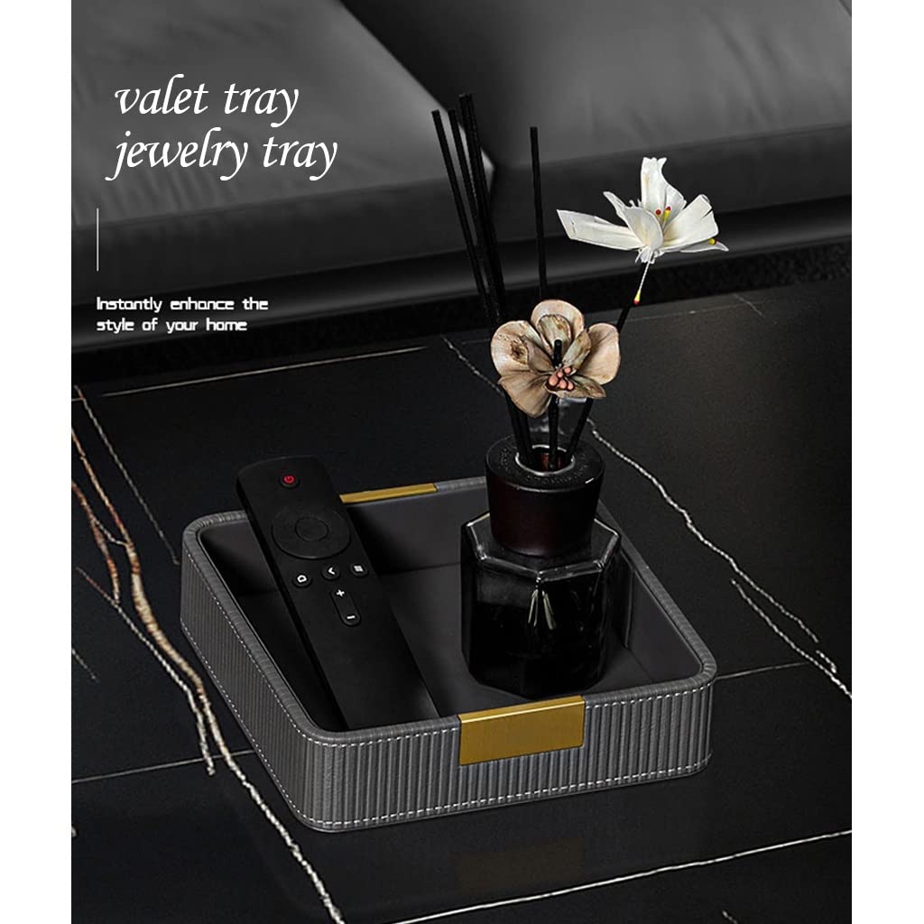 Vide Poche En Cuir,Plateau En Cuir,Valet Plateau,Organisateur De Bureau,Feuilles De Palmier,Stocker Des Bijoux De Montre Clés