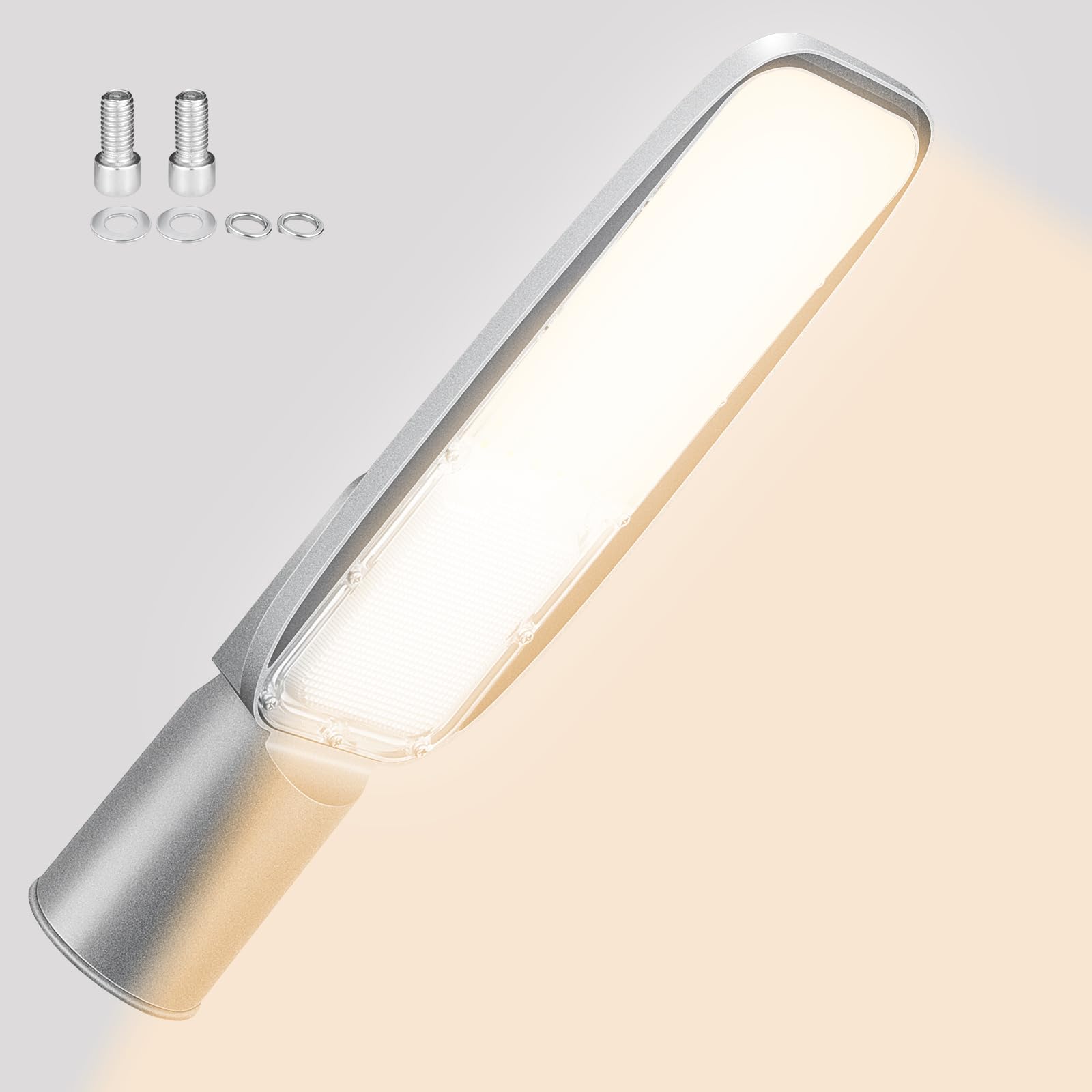 RIGIDON Lampione Led Esterno, 50W 4052 LM Luce stradale a LED, 4000K Bianca Calda Impermeabile Fari di Sicurezza per Giardino, Strada, Scuola, Parcheggio, Campo da Basket, Cortile, Piazza, Garage