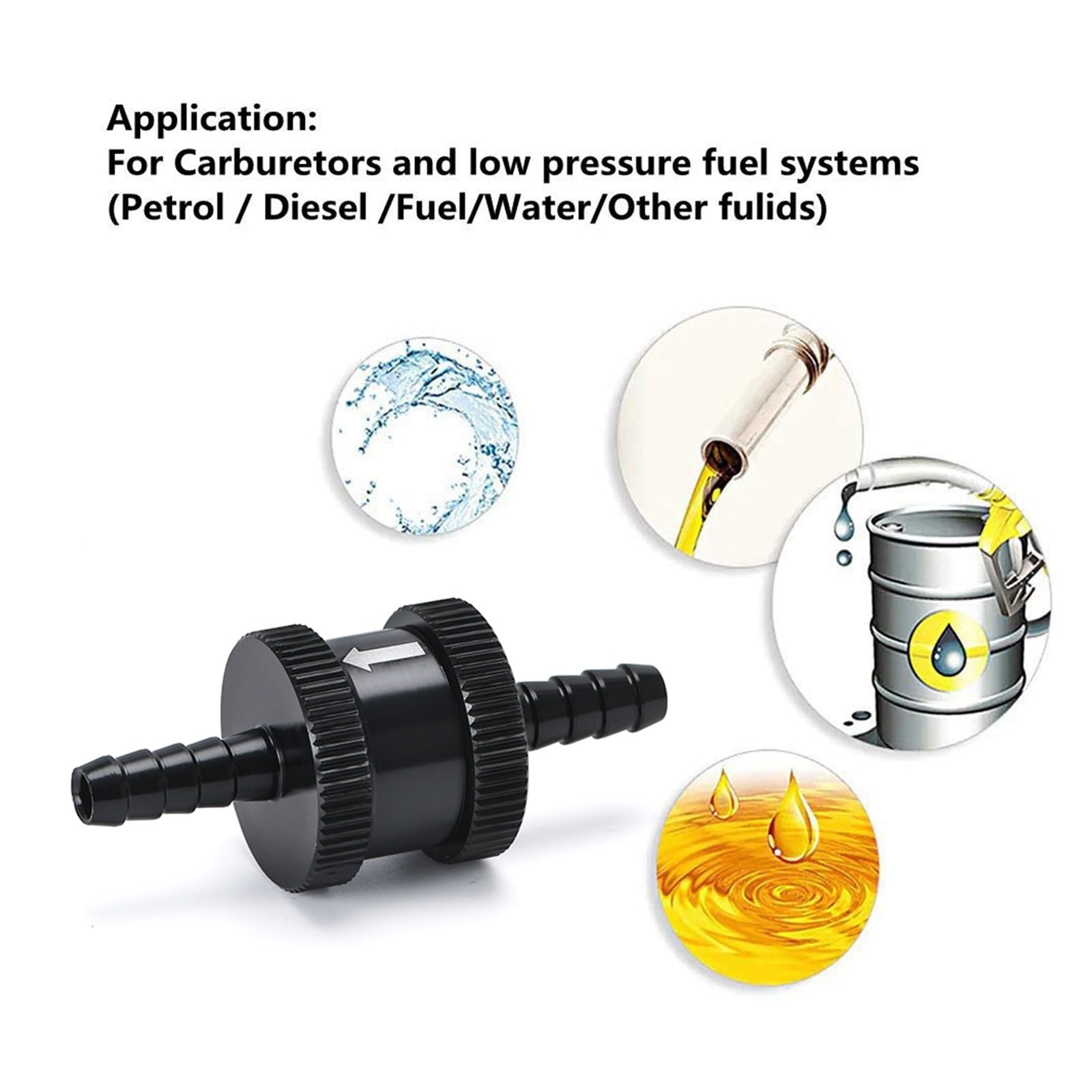 Valvola Di Non Ritorno Gasolio 2 Valvole Di Ritegno Carburante In Alluminio - Per Benzina, Diesel, Olio - Con Fascette Valvola Per Auto Barche Moto - Foto 8