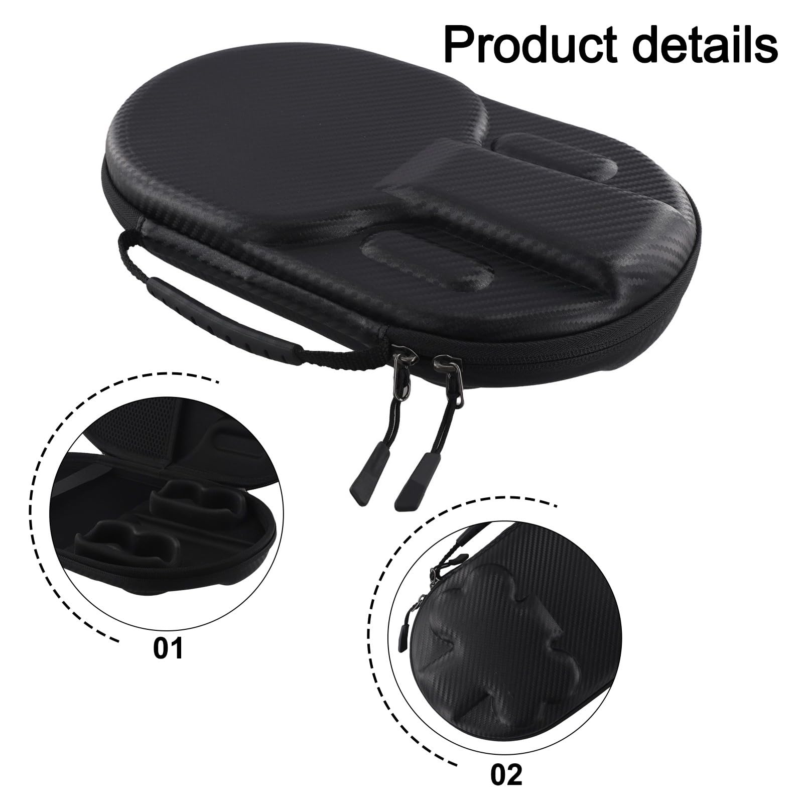RichVibe Funda rígida de EVA para raquetas de tenis de mesa con asa, 2 paletas y 4 pelotas, amarillo
