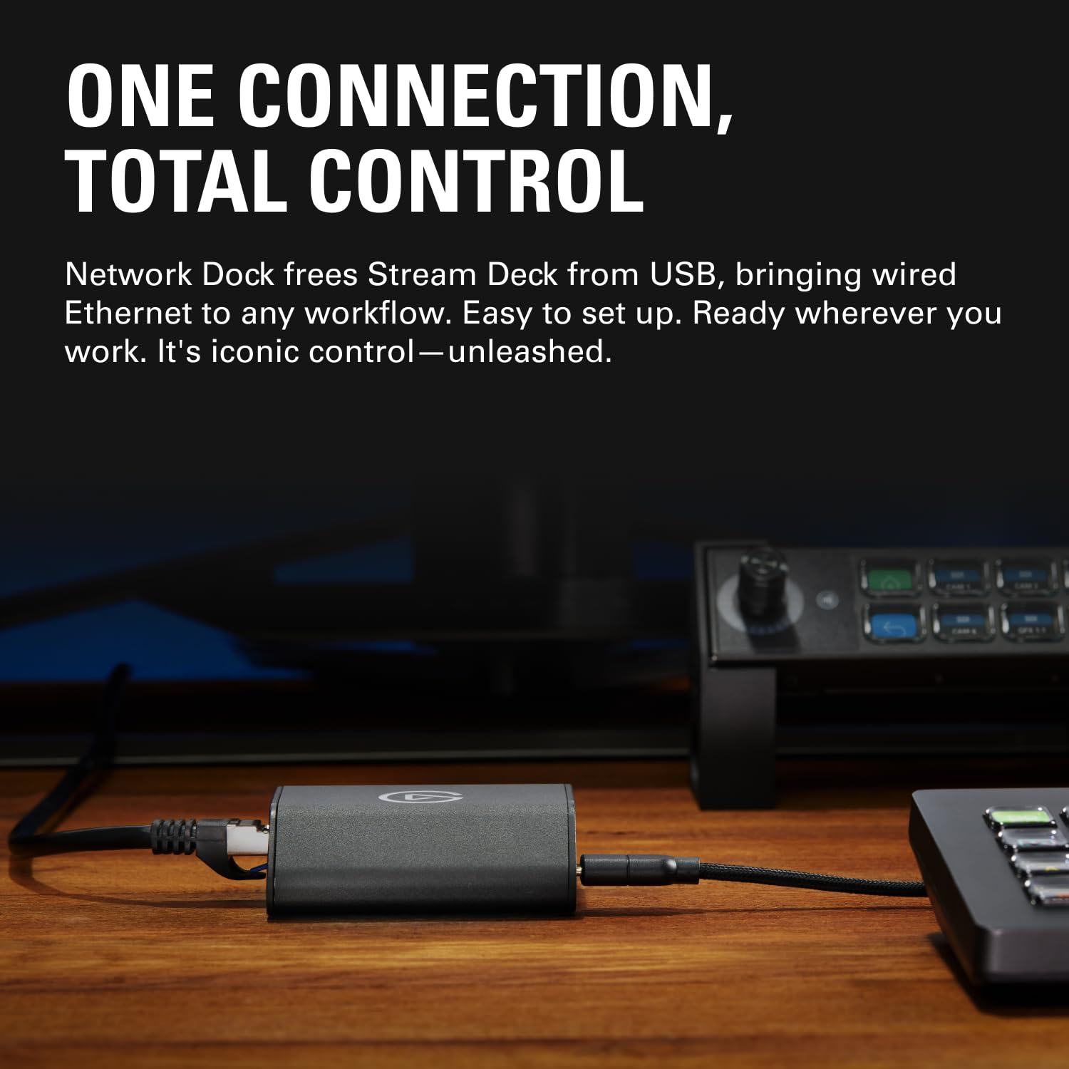 Elgato Station d'accueil réseau pour Stream Deck - Adaptateur Ethernet Filaire, Alimentation PoE ou USB, Installation Facile sur l'appareil, se Monte sur Un Bureau, Un Mur ou Un Support SDXL, pour