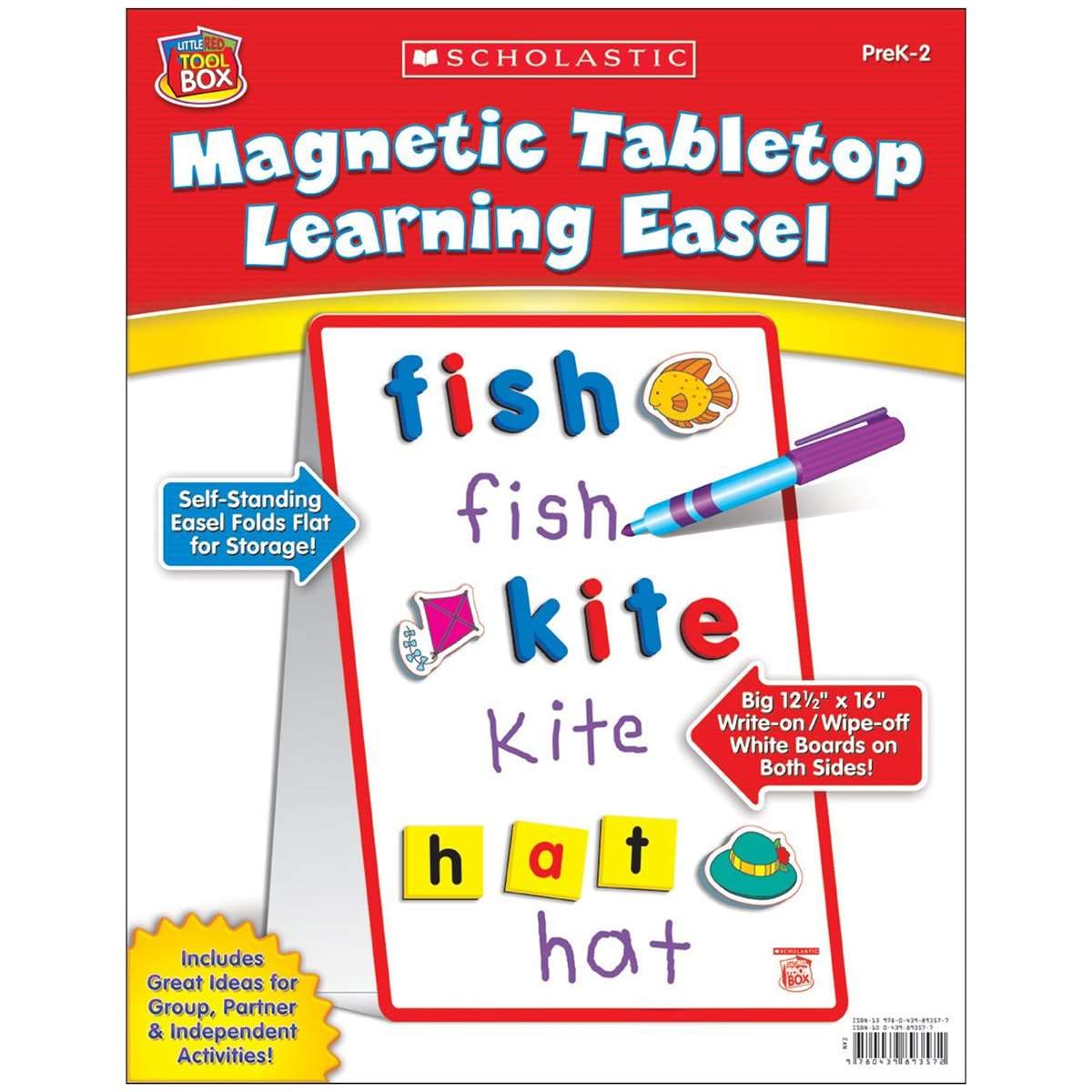 Scholastic Teaching Resources SC-0439893577-2 Little Red Tool Box Magnetic Tabletop Learning Easel - 2 Each