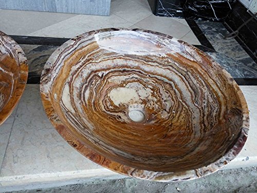 Vs430Rtob Turkey Tiger Onyx Yellow Color Natural Stone Vessel Sinks Bathroom Washbasins #TOP1