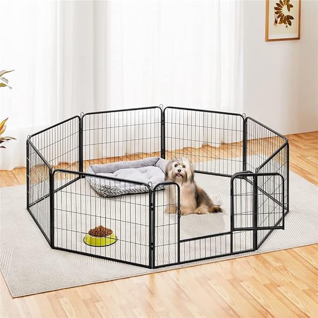 Foto 4 de 7 de Yaheetech 8 Parque para Perro 80x60cm Vallas para Perros Jaula de Cachorros Corral para Mascota Gato Animales…