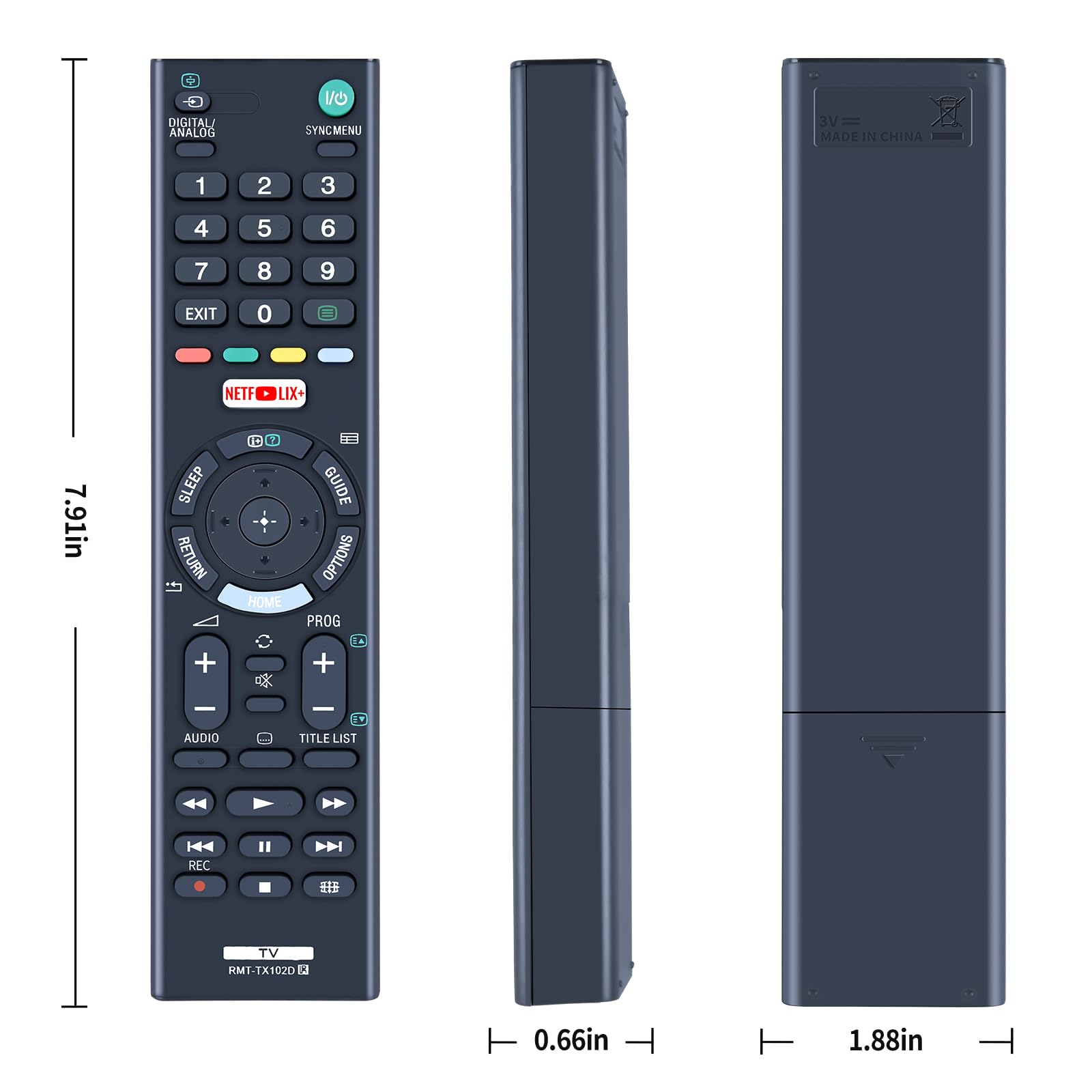 TCNOUMT New RMT-TX102D Remote Control Replacement for Sony Bravia Smart TV, Universal TV Remote for Sony KDL-32WD751 KDL-32WD752 KDL-32WD755 KDL-40R555C KDL-43WD751 KDL-48R550C KDL-48R553C KDL-48R555C