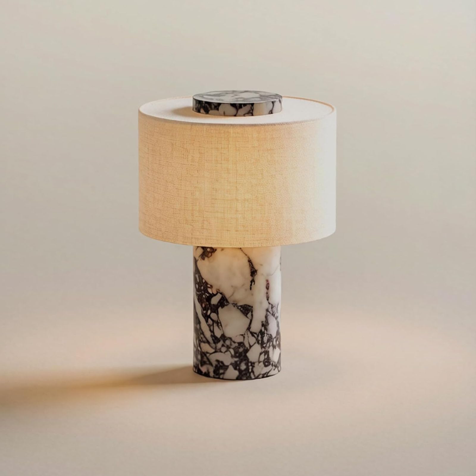 Marble Luxury Stone Rechargeable Touch Table Lamp, Natural Stone Lamps Collection - 10 inch Modern Luxury Design Decorative Light, for Console, Entryway, Foyer, Counter, Bedroom B Rechargeable