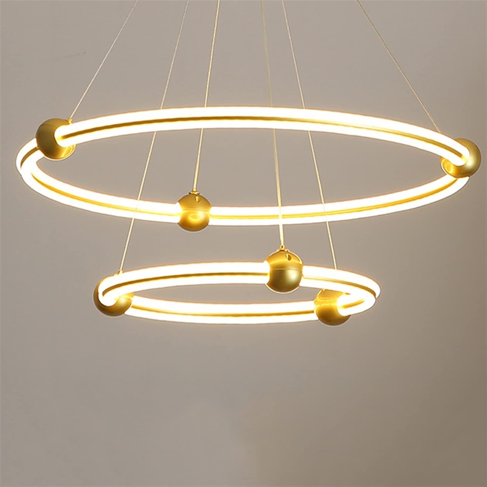 Éclairage de pendentif suspendu LED moderne or au design minimaliste épuré - 8