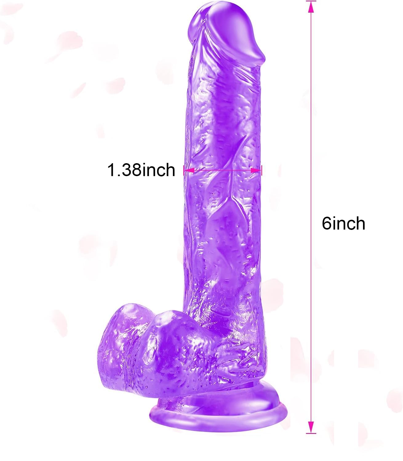 6 inches Realistic Dildo for Beginners, Silicone Anal Dildos with Strong Suction Cup Base, Lifelike Fake Penis, Adult Sex Toys for G spot Stimulator Anal Plug Training Sets (6"Purple) — view 2